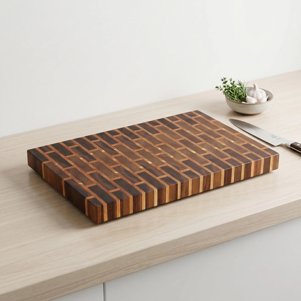 End Grain Brick Pattern Cutting Board- One Of a Kind