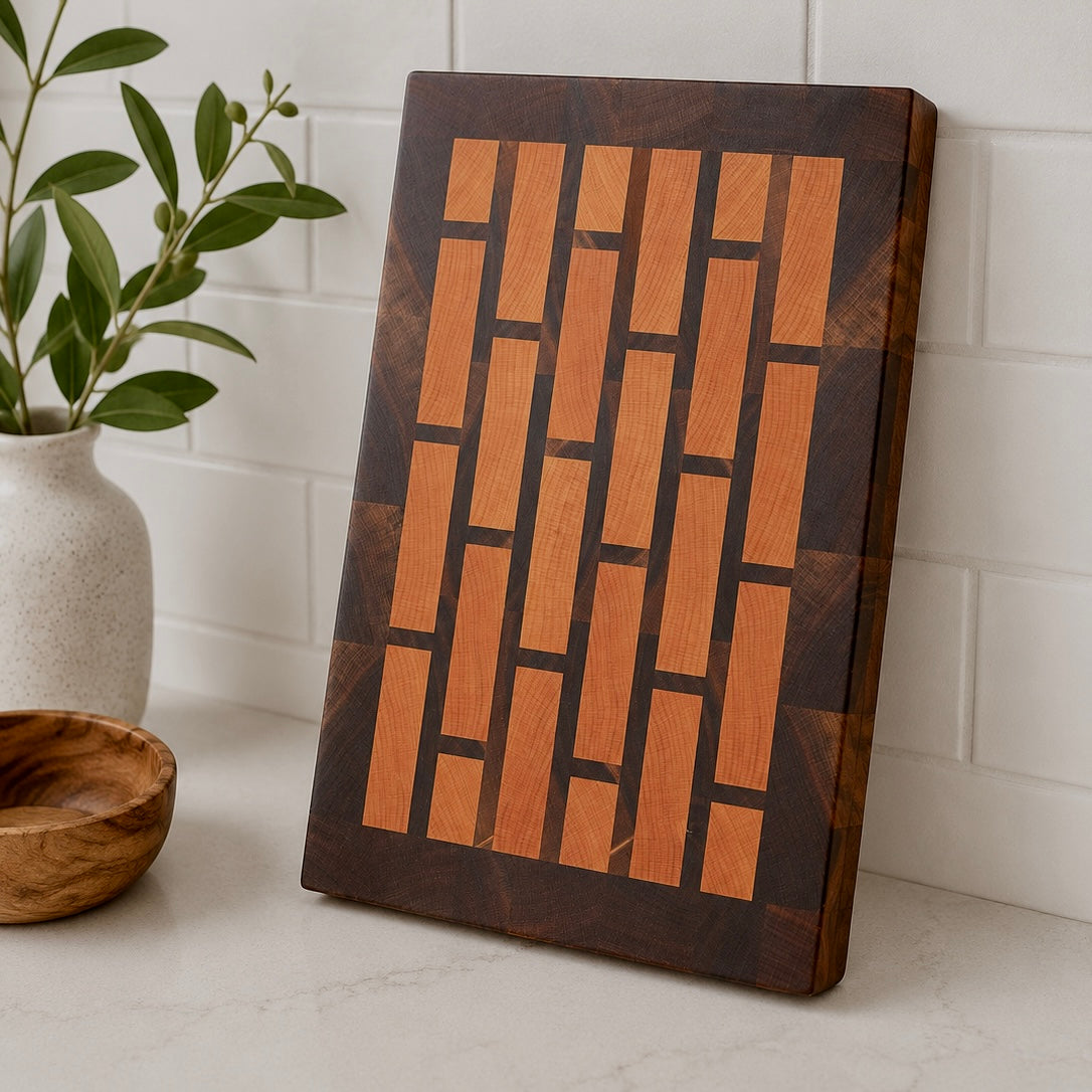 End Grain Brick Pattern Cutting Board 13.5x9.25
