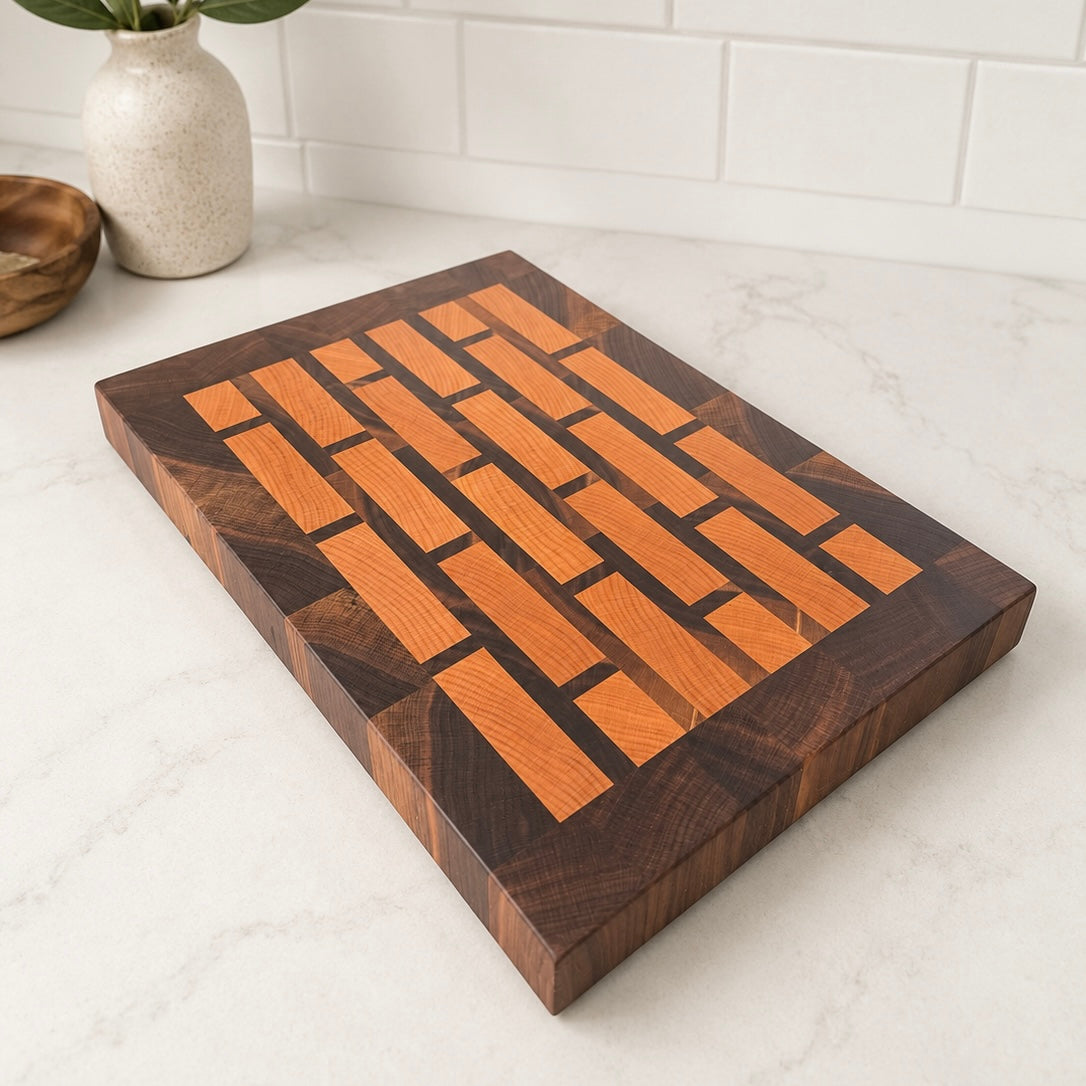 End Grain Brick Pattern Cutting Board 13.5x9.25