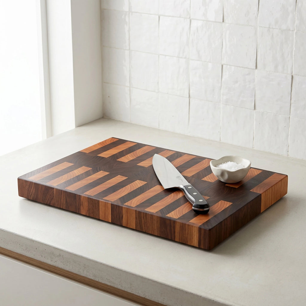 End Grain Black Walnut and Cherry Cutting Board