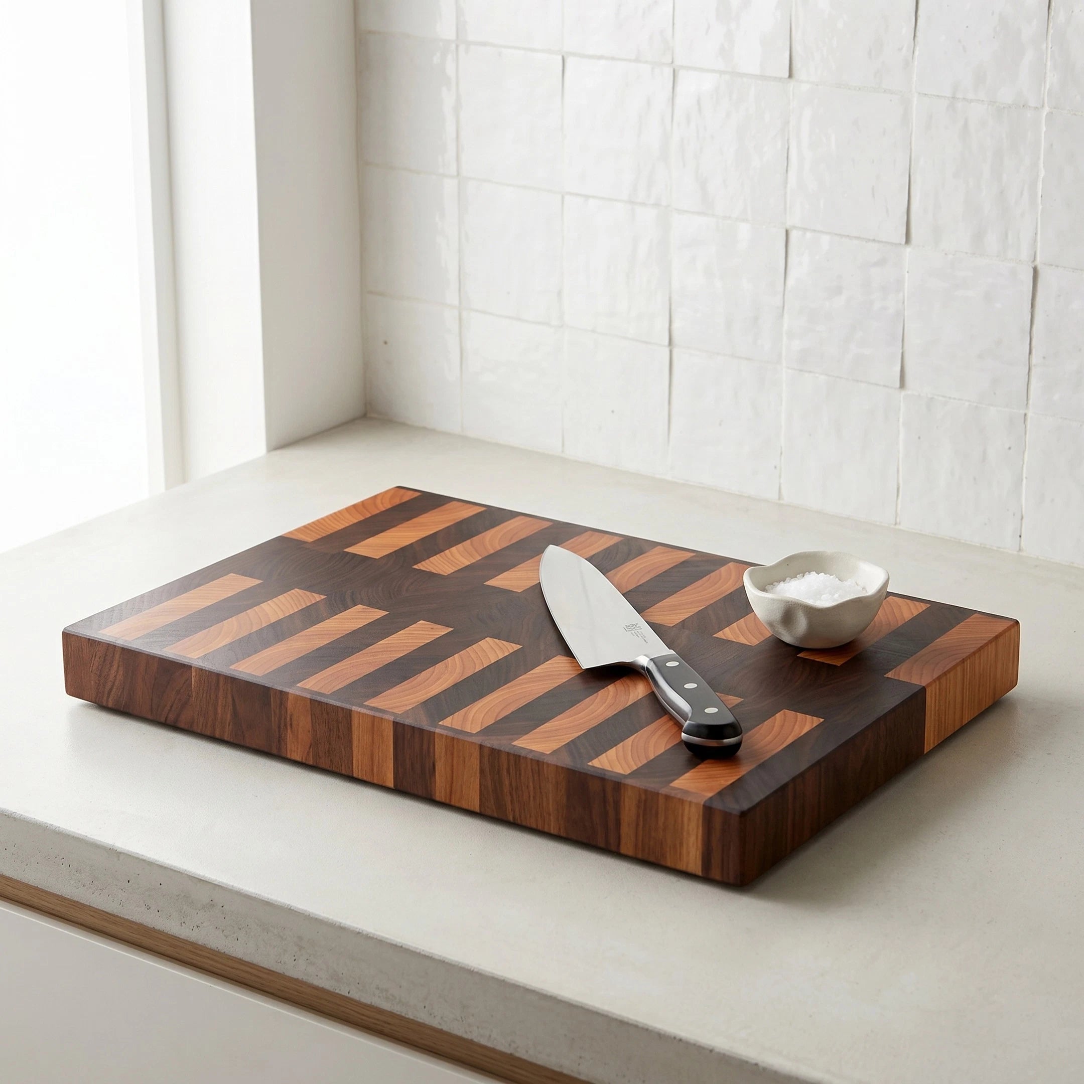 End Grain Black Walnut and Cherry Cutting Board