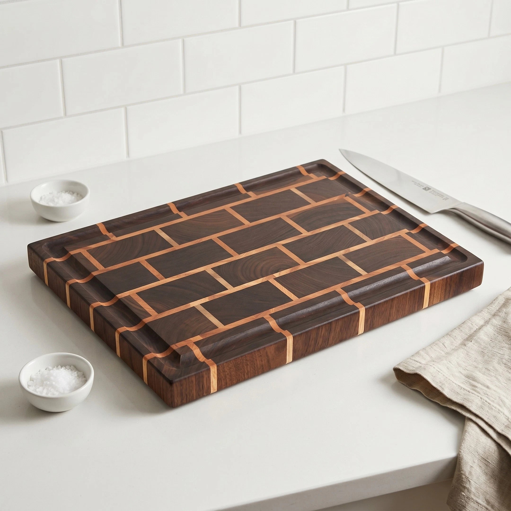 Brick Pattern Cutting Board - End Grain