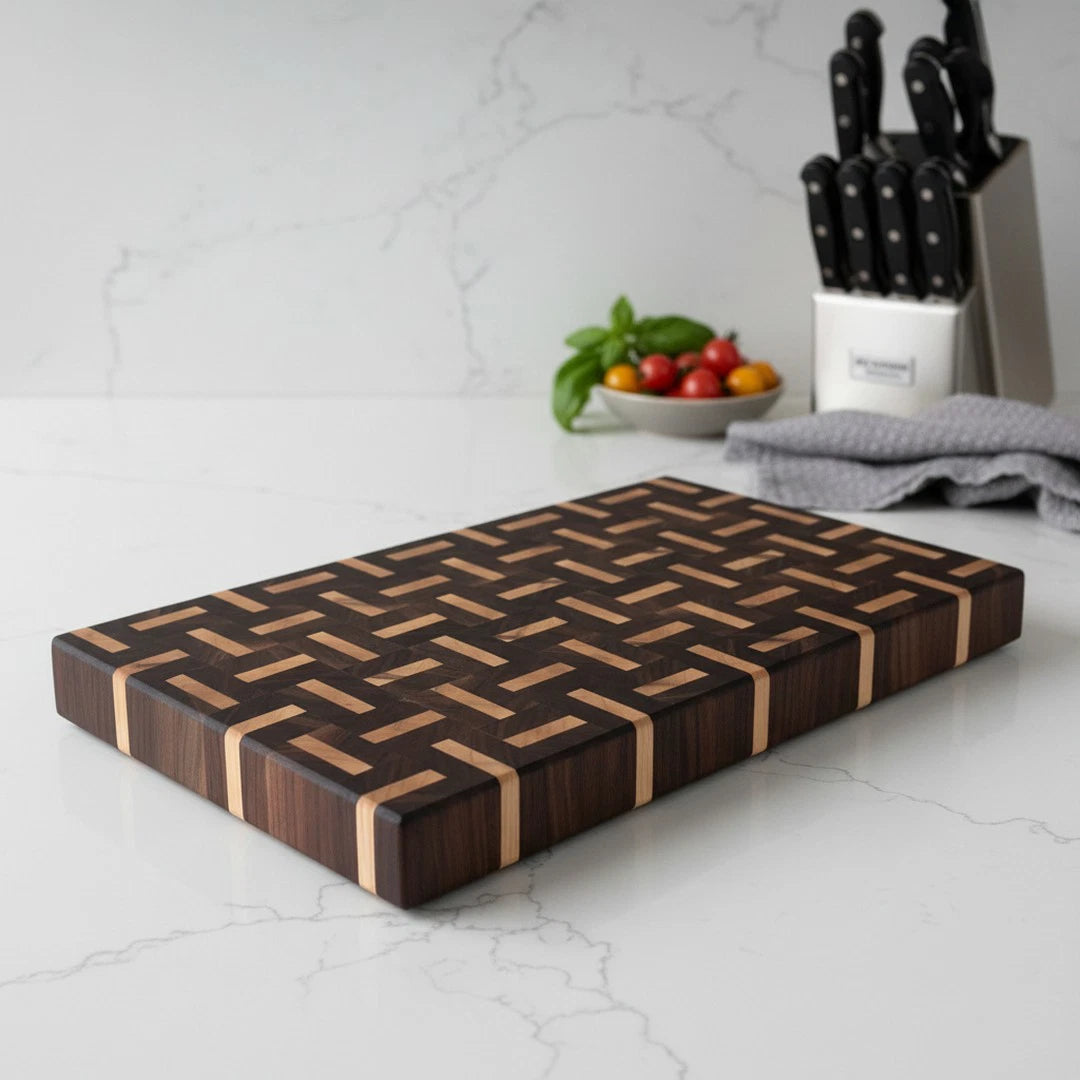 End Grain Cutting Board ZigZag | One of a Kind