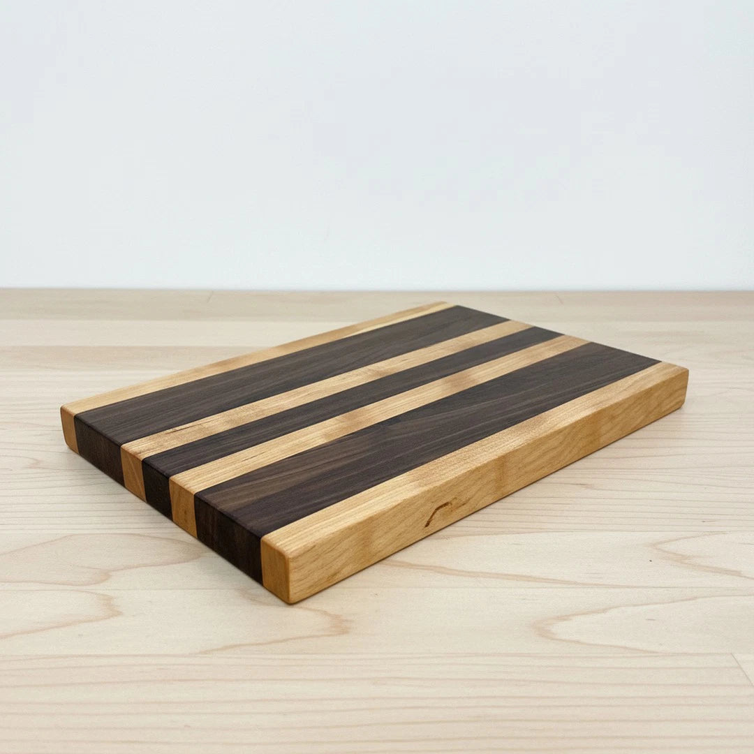 Edge Grain Cutting Board Walnut & Cherry 12"x8"x1"