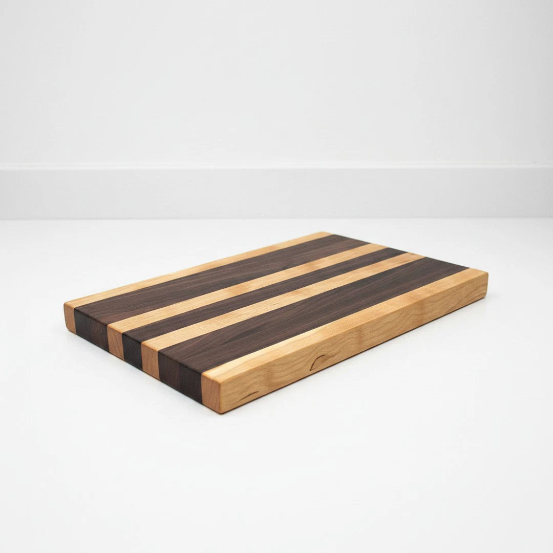Edge Grain Cutting Board Walnut & Cherry 12"x8"x1"