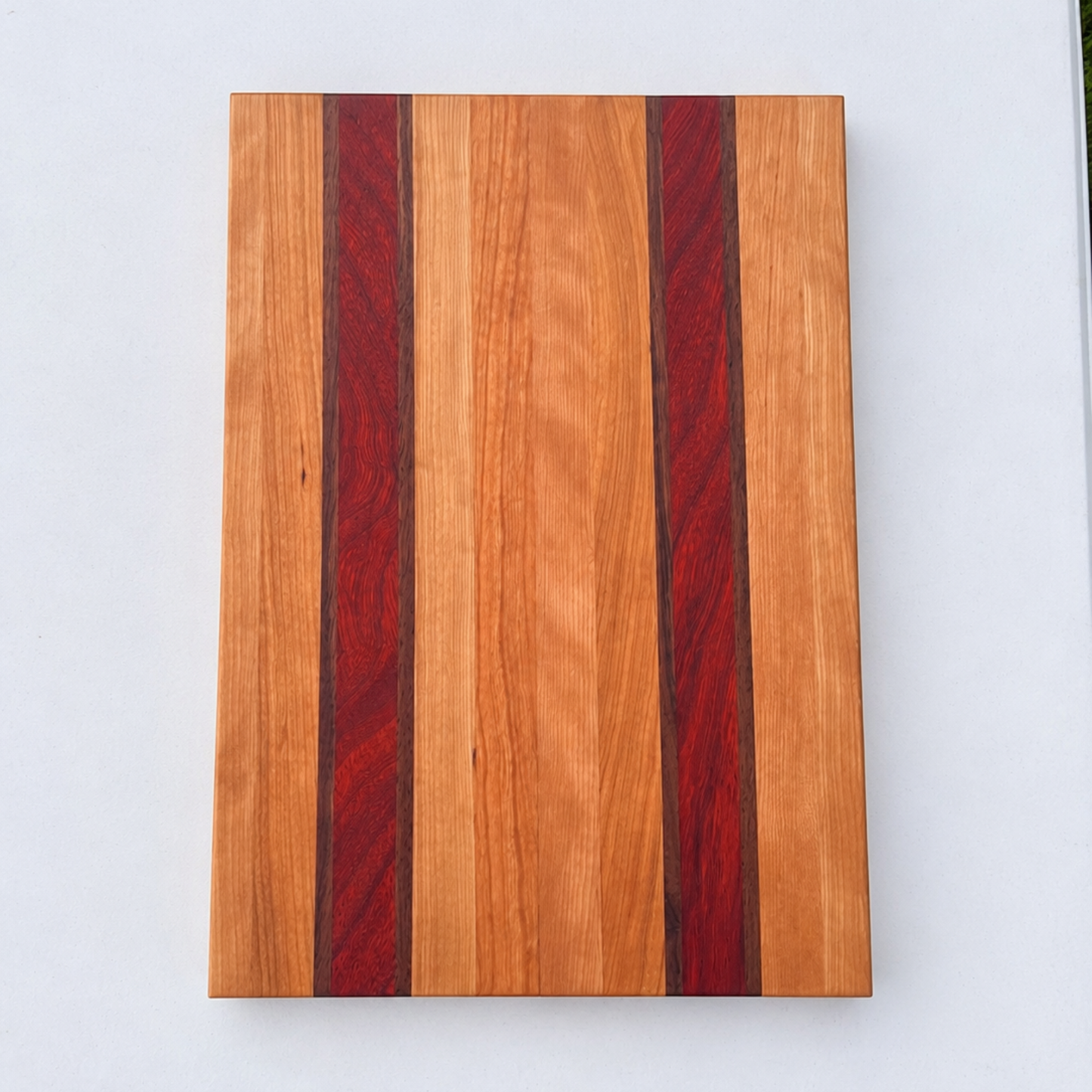 Edge Grain Cherry Cutting Board With Accents
