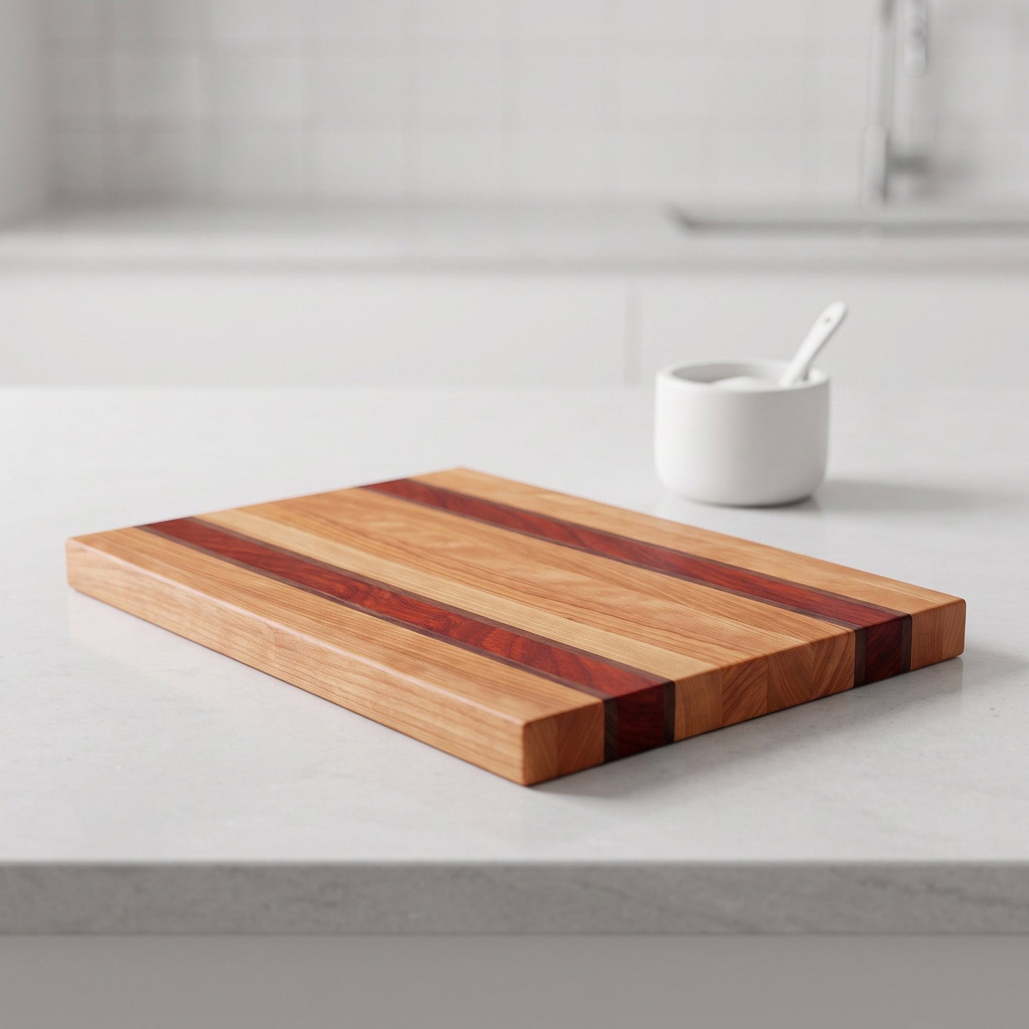 Edge Grain Cherry Cutting Board With Accents